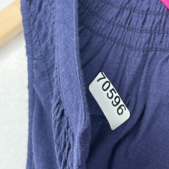 LILLY PULITZER Tank Top 2XS Essie Palm Beach Slub Popover Smocked Cotton Blue - Picture 15 of 15